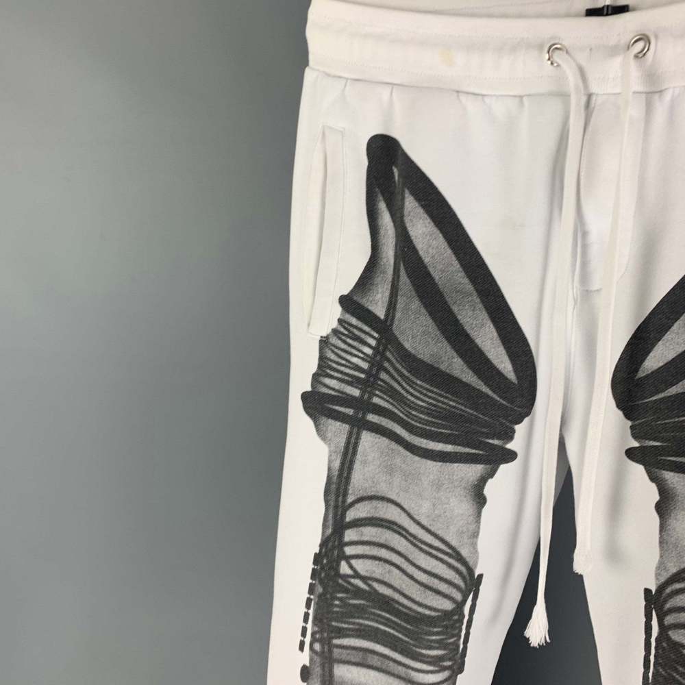 HOOD BY AIR White Black Astronaut X Ray Print Cotton Sweatpants - Picture 2 of 5